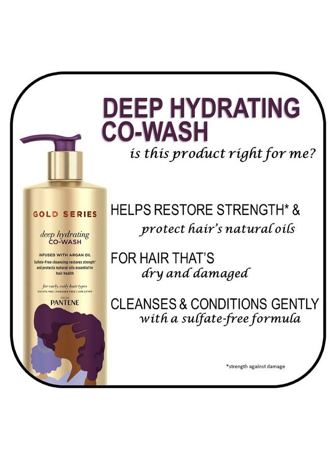 Pantene Gold Series from Sulfate Free Deep Hydrating with Argan Oil for Curly Coily Hair, Co-Wash, 15.2 Fl Oz (Packaging May Vary)