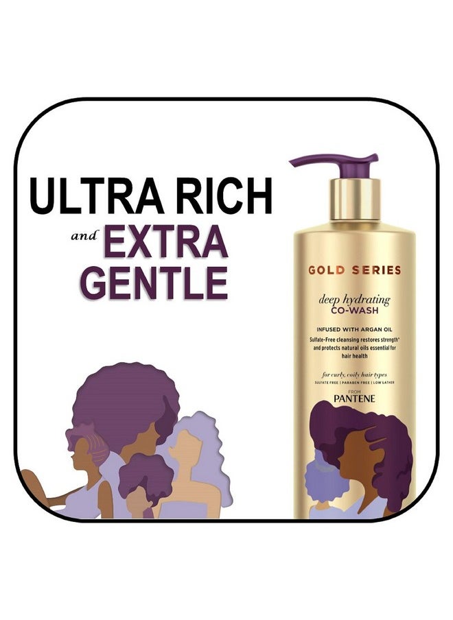 Pantene Gold Series from Sulfate Free Deep Hydrating with Argan Oil for Curly Coily Hair, Co-Wash, 15.2 Fl Oz (Packaging May Vary)