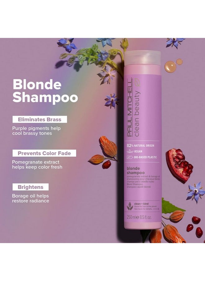 Paul Mitchell Clean Beauty Blonde Purple Shampoo, Gently Cleanses, Eliminates Brassy Tones, For Color-Treated Hair + Naturally Light Hair Colors, 1.7 oz.