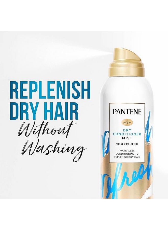 Pantene Dry Conditioner Mist Spray for Hair, 3.9oz, Blue - Instant Hydration and Frizz Control with Vitamin B5, Safe for Color Treated Hair, Pro-V Refresh