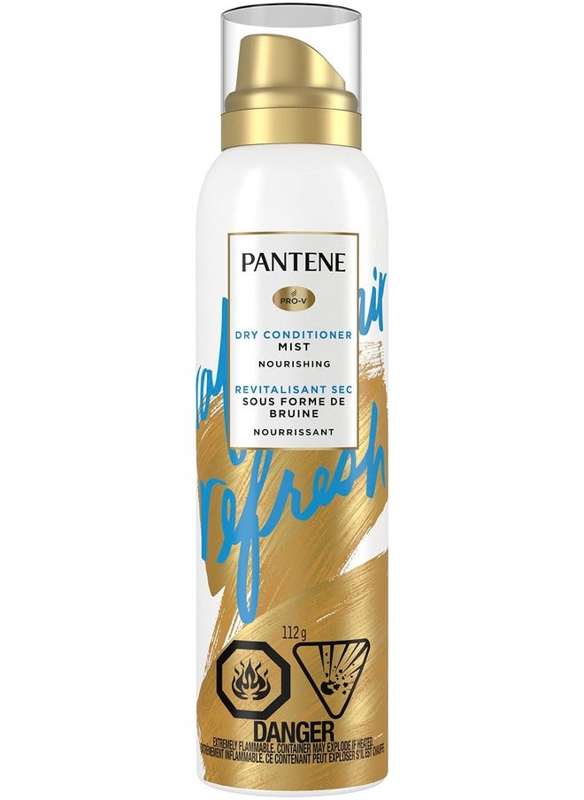 Pantene Dry Conditioner Mist Spray for Hair, 3.9oz, Blue - Instant Hydration and Frizz Control with Vitamin B5, Safe for Color Treated Hair, Pro-V Refresh