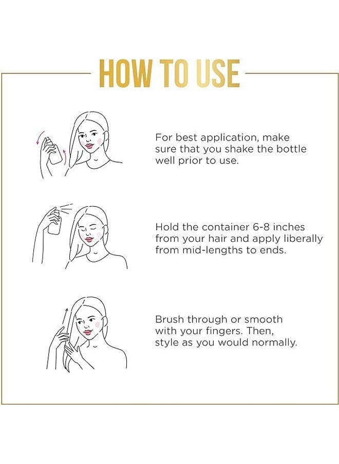 Pantene Dry Conditioner Mist Spray for Hair, 3.9oz, Blue - Instant Hydration and Frizz Control with Vitamin B5, Safe for Color Treated Hair, Pro-V Refresh
