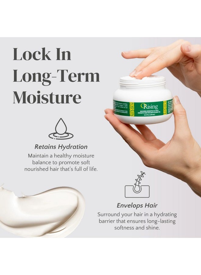 Orising Hydrating Hair Mask for Dry Hair - Made in Italy - Hair Treatment for Dry Damaged Hair - Virgin Coconut Oil & Oat Deep Conditioner for Dry Damaged Hair (8.45 Oz)