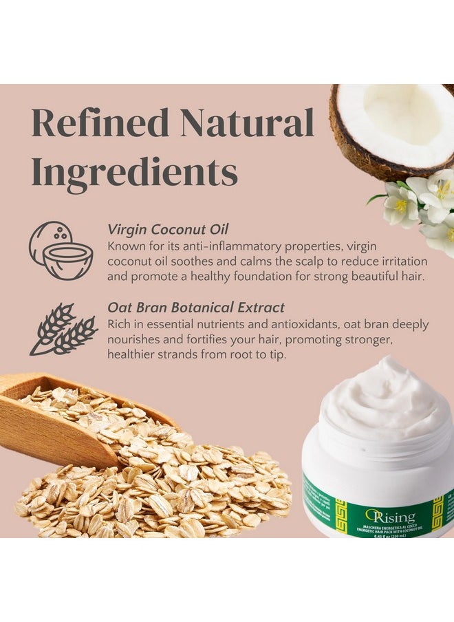 Orising Hydrating Hair Mask for Dry Hair - Made in Italy - Hair Treatment for Dry Damaged Hair - Virgin Coconut Oil & Oat Deep Conditioner for Dry Damaged Hair (8.45 Oz)