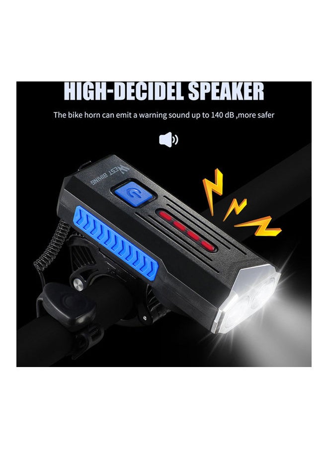 360 Rotate Base Rechargeable Bike Light With Horn 20.00*4.10*7.50cm