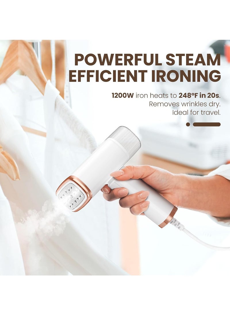 Portable Handheld Steam Hanging Iron Folding: easy to remove wrinkled clothes steam iron removes 20 seconds fast heating, 1200W, 120ml home and travel water tanks