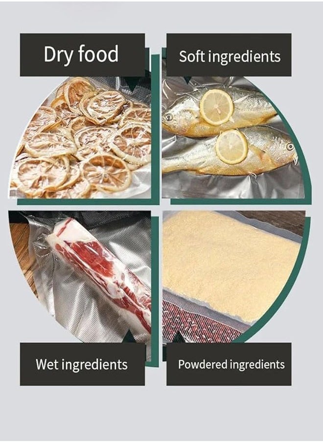 Vacuum sealing machine food vacuum saving, suction power is 80KPa, with 100pcs 20*30 grain bags, for food storage wet and dry automatic vacuum sealing machine