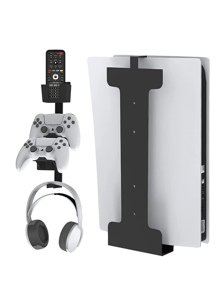 PS5 Wall Mount Playstation 5 Wall Mount Rugged Steel Wall Mount for Playstation 5 Disc and Digital Edition 5-in-1 PS5 Wall Mount Controller Stand Headset Hanger PS5 Accessories