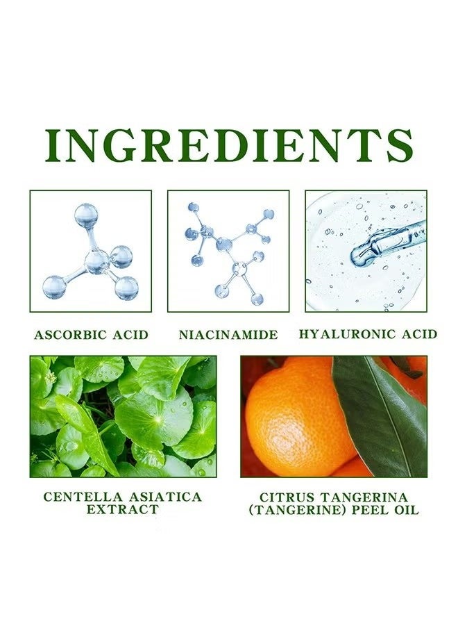 Green Tangerine Vitamin C Serum,Niacinamide acid Help Fade Sun Spots and Dark Spot,For Face & Neck and Eye Care Organic Anti-Aging Serum (30ml)