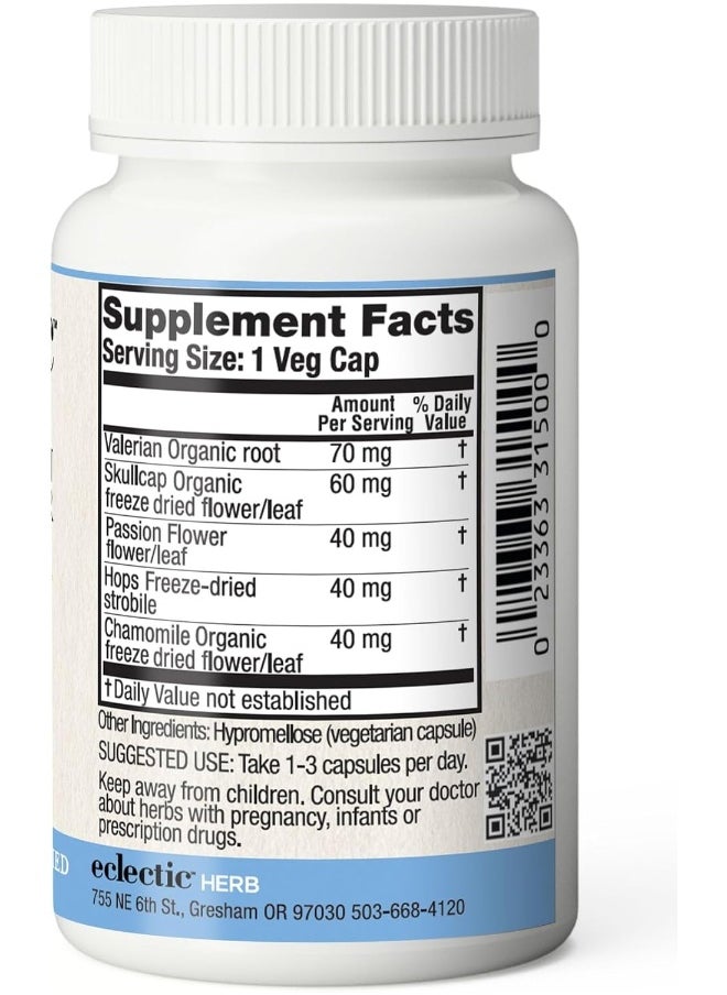 Eclectic Institute Valerian Passion Flower, 250 Mg, 90 Non-Gmo Veggie Caps