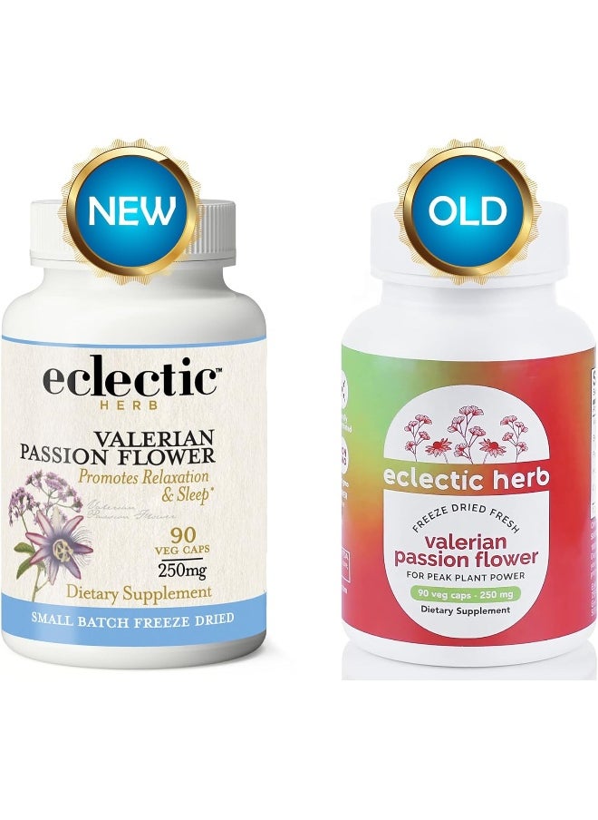 Eclectic Institute Valerian Passion Flower, 250 Mg, 90 Non-Gmo Veggie Caps