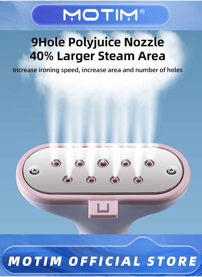 2000W Garment Steamer With Height Adjustable Ironing Board 40 Second Heating Time Heat Insulated Steam Hose(Pink)