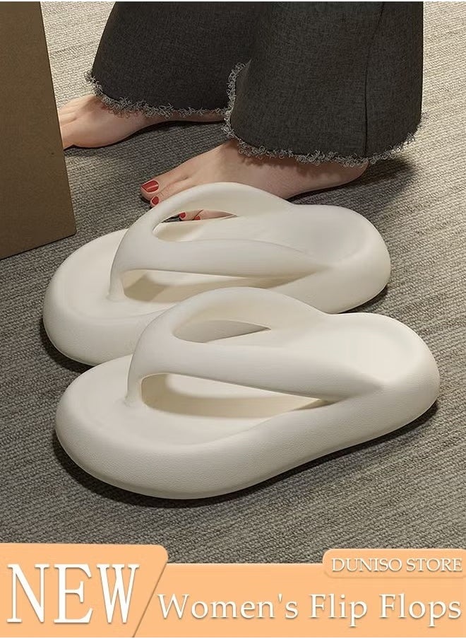 Comfortable Slippers for Women Non-slip Thick Sole Slide Sandal Open Toe Quick Drying Flip Flops House Bedroom Slippers Women's Bath Slipper House Sandals for Indoor & Outdoor