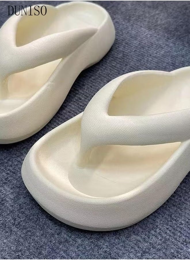 Comfortable Slippers for Women Non-slip Thick Sole Slide Sandal Open Toe Quick Drying Flip Flops House Bedroom Slippers Women's Bath Slipper House Sandals for Indoor & Outdoor