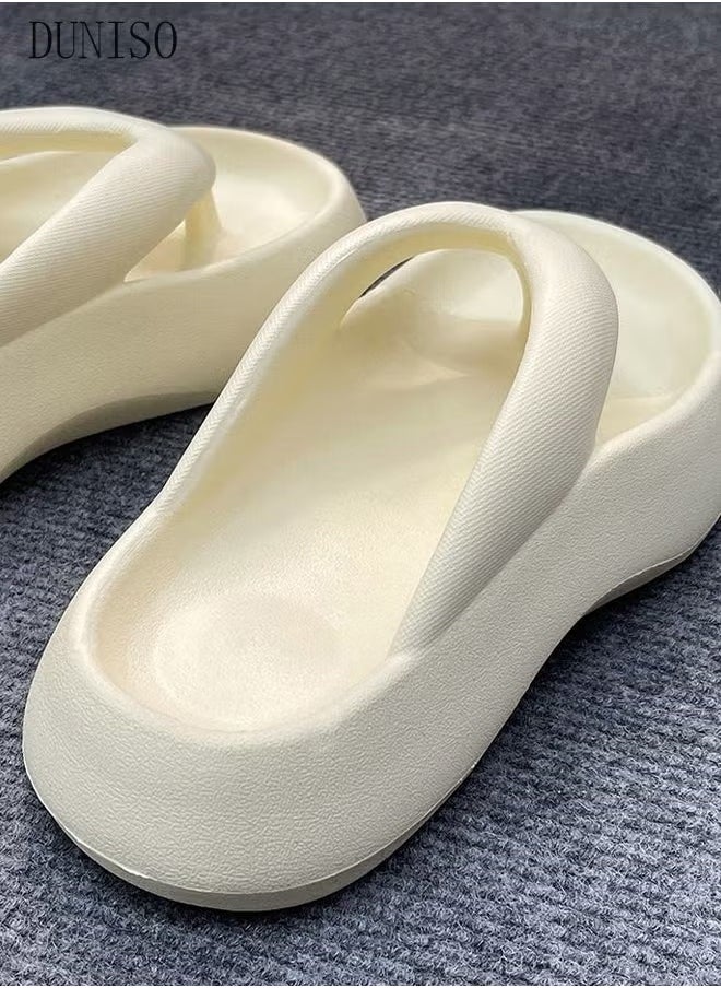 Comfortable Slippers for Women Non-slip Thick Sole Slide Sandal Open Toe Quick Drying Flip Flops House Bedroom Slippers Women's Bath Slipper House Sandals for Indoor & Outdoor