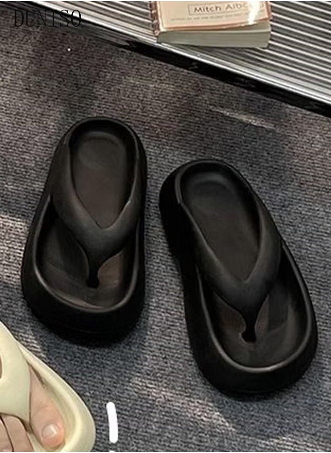 Comfortable Slippers for Women Non-slip Thick Sole Slide Sandal Open Toe Quick Drying Flip Flops House Bedroom Slippers Women's Bath Slipper House Sandals for Indoor & Outdoor