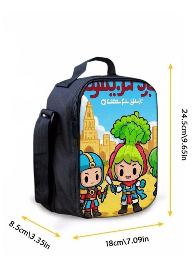 Cartoon three-piece schoolbag with front pocket - 455