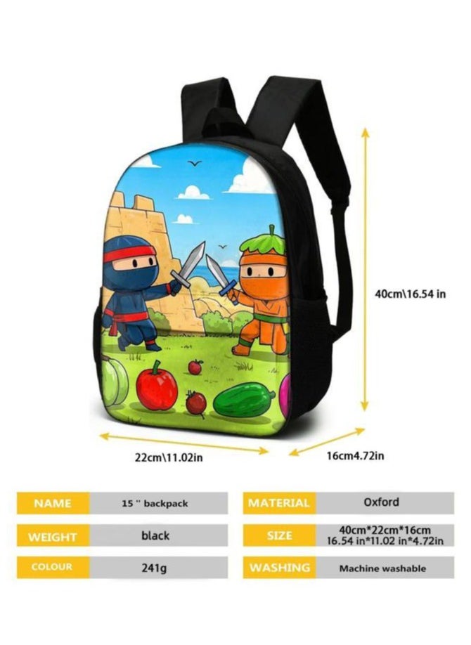 Cartoon three-piece schoolbag with front pocket - 142