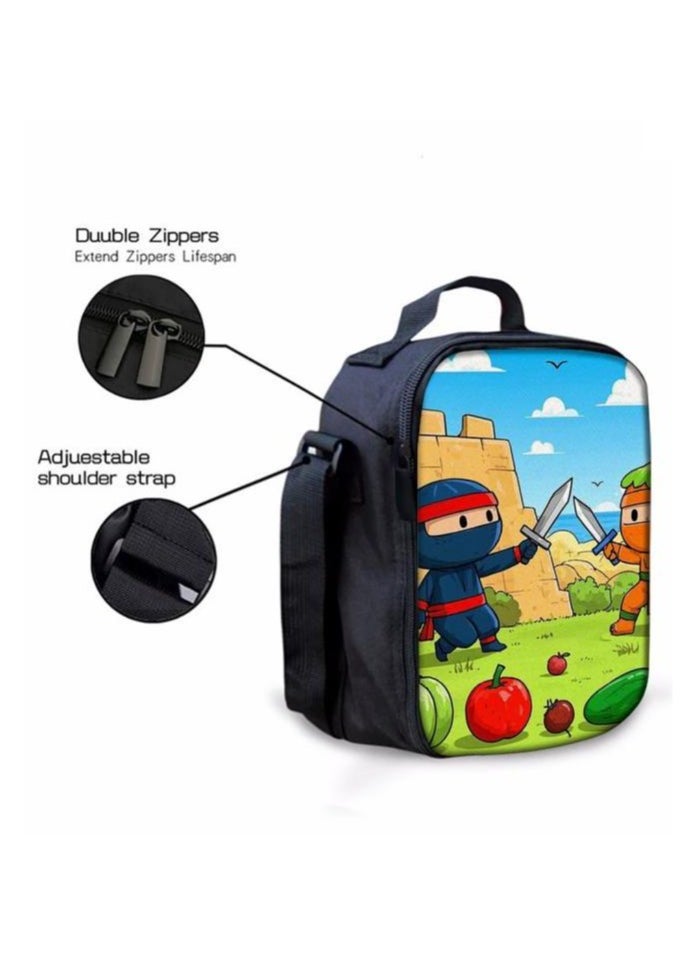 Cartoon three-piece schoolbag with front pocket - 142