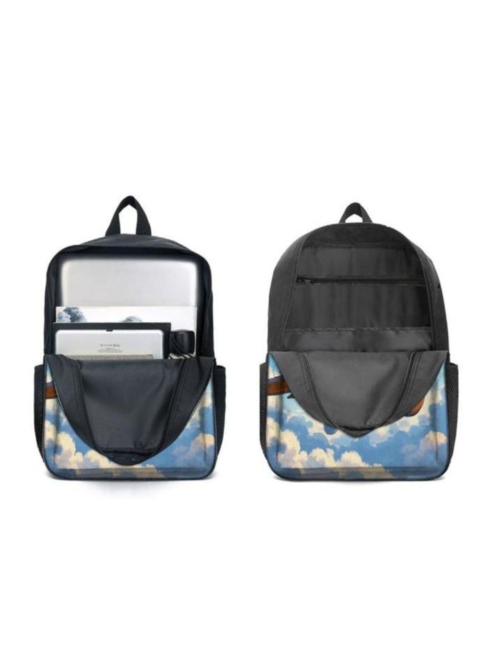 Cartoon three-piece schoolbag with front pocket - 1004