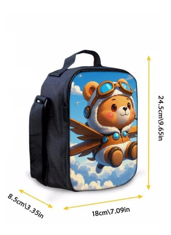 Cartoon three-piece schoolbag with front pocket - 1004