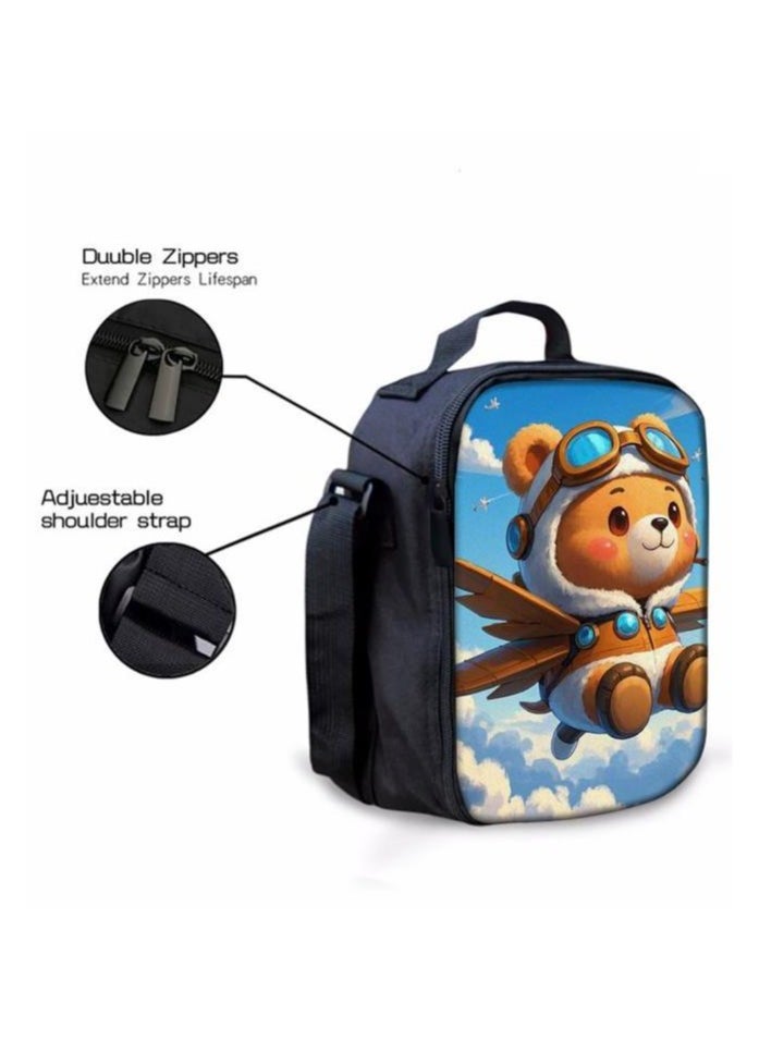 Cartoon three-piece schoolbag with front pocket - 1004