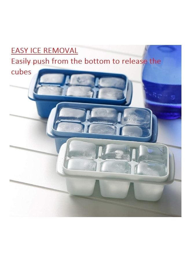 3 Packs With Removable Lid Easy Release Flexible Ice Cube Mold Multicolour