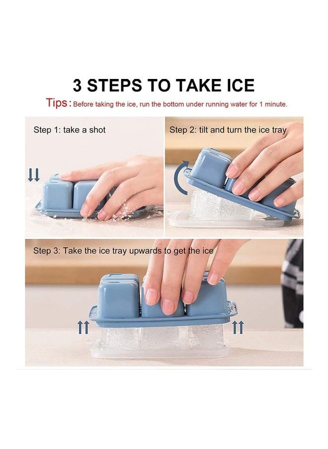 3 Packs With Removable Lid Easy Release Flexible Ice Cube Mold Multicolour