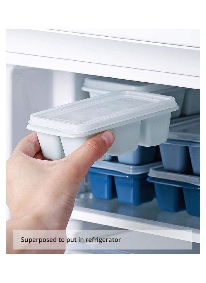 3 Packs With Removable Lid Easy Release Flexible Ice Cube Mold Multicolour