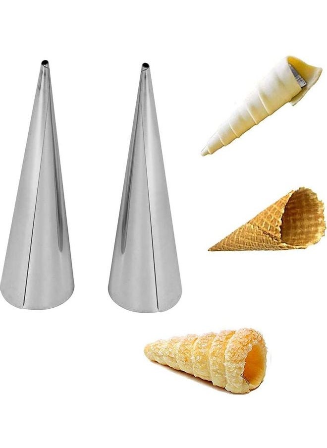 18-Pcs 4.8 Inch Stainless Steel DIY Baking Cones Mold Multicolour 1cm