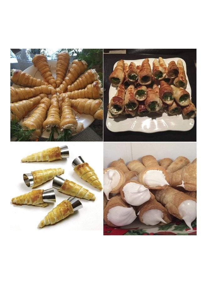 18-Pcs 4.8 Inch Stainless Steel DIY Baking Cones Mold Multicolour 1cm