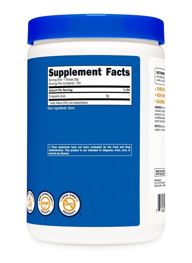 D-Aspartic Acid (Daa) Powder 300G - Pure D Aspartic Acid
