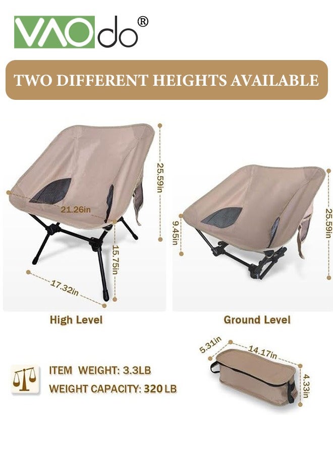 Lightweight Folding Camping Chair Stable Portable Compact Portable Camping Chair for Outdoor Camp, Travel, Beach, Picnic, Festival, Hiking, Backpacking, Supports 320Lbs Backpacking Chair Beach Chair