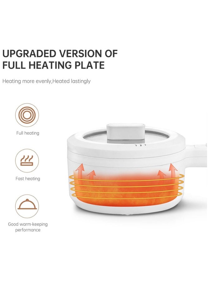 Electric Cooking Pot 700W Non Stick Rapid Multifunction Cooker with Lid 2 Modes White