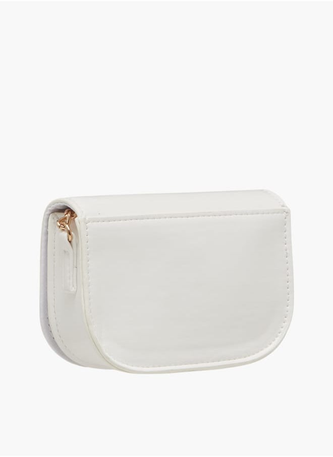 Girls Pearl Embellished Crossbody Bag with Magnetic Button Closure