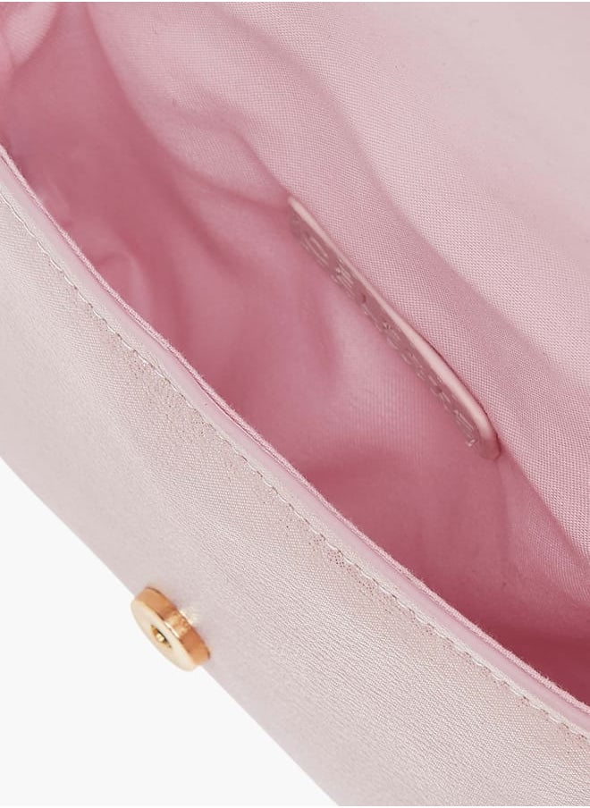 Girls Bow Embellished Crossbody Bag with Chain Detail Strap and Flap Closure