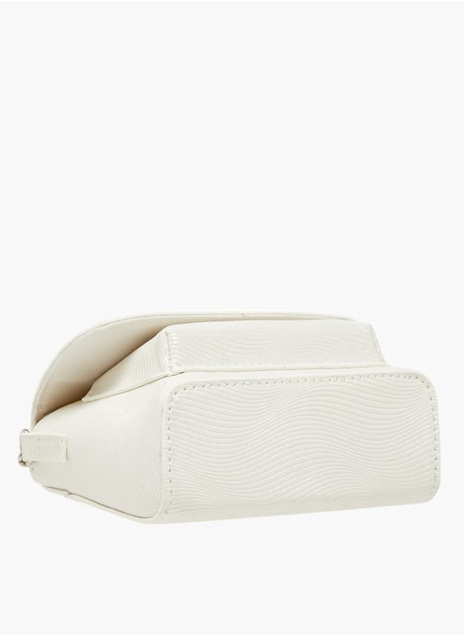 Girls Embellished Crossbody Bag with Chain Strap and Button Closure