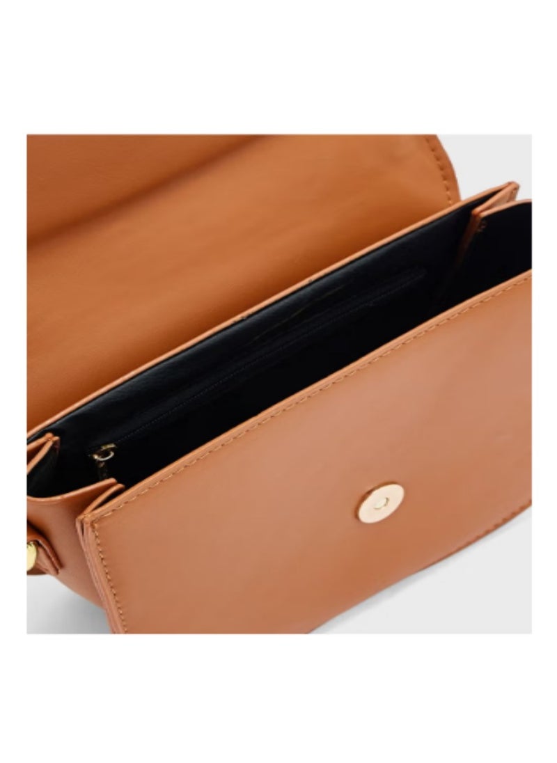 Metal Trim Crossbody Bag