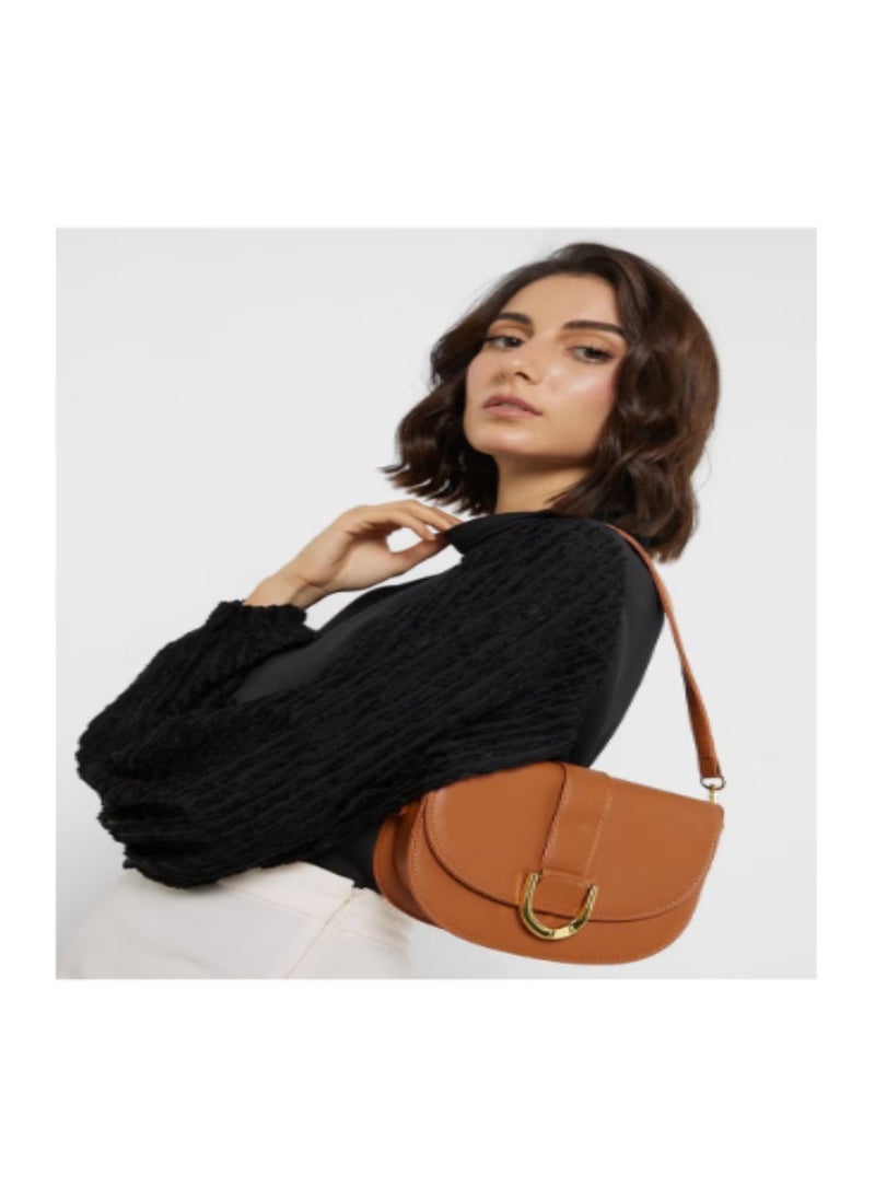 Metal Trim Crossbody Bag
