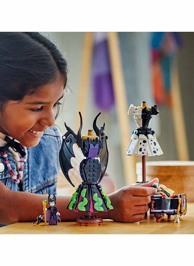 Disney Maleficent's and Cruella De Vil's Dresses - Building Toy for 9+ Year Old Girls & Boys - incl. a Customisable Display Stand, 2 Mini-Dolls & 2 Animal Figures - Birthday Gift for Fans - 43262 (524 pieces)