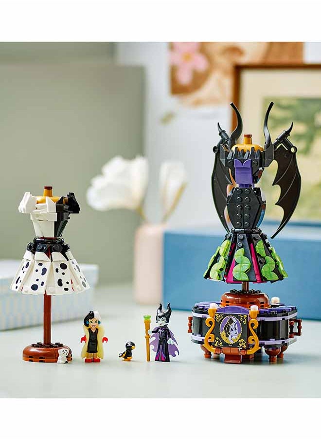 Disney Maleficent's and Cruella De Vil's Dresses - Building Toy for 9+ Year Old Girls & Boys - incl. a Customisable Display Stand, 2 Mini-Dolls & 2 Animal Figures - Birthday Gift for Fans - 43262 (524 pieces)