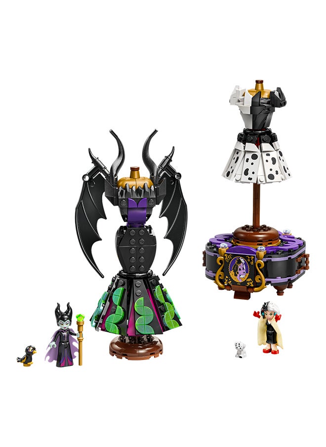 Disney Maleficent's and Cruella De Vil's Dresses - Building Toy for 9+ Year Old Girls & Boys - incl. a Customisable Display Stand, 2 Mini-Dolls & 2 Animal Figures - Birthday Gift for Fans - 43262 (524 pieces)