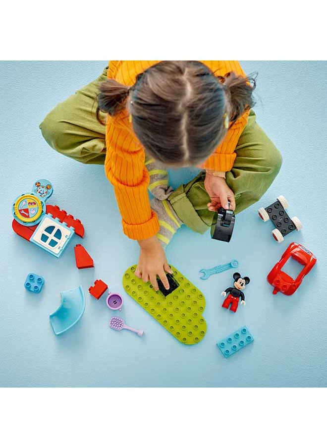 DUPLO  Disney Mickey Mouse Clubhouse & Car Set - Colour Sorting Toy with a Character Figure - Gifts for 2+ Year Old Toddlers, Girls & Boys - Great for Montessori 10454 (27 pieces)
