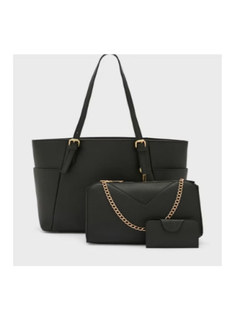 4 In 1 Handbag Set With Tote, Crossbody, Pouch And Cardholder