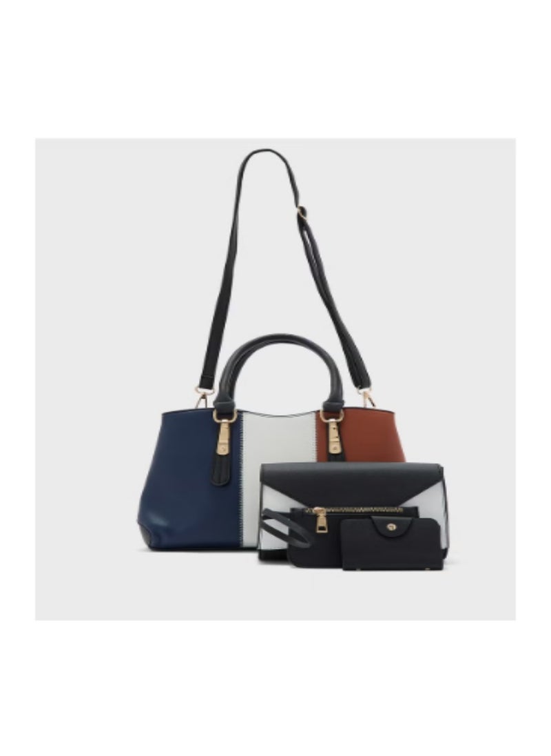 4 In 1 Handbag Set With Tote, Crossbody, Pouch And Cardholder