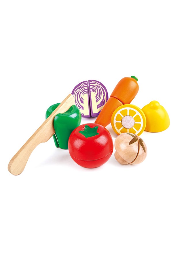 Hape Farm Shop Vegetables | Wooden Toy Vegetable Slicing Playset | Pretend Play Food Set for Kids | Ages 3 and Up