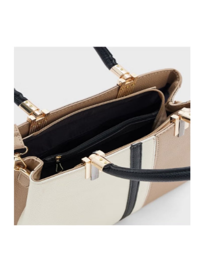 Color Block Satchel Bag