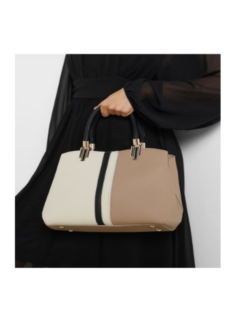Color Block Satchel Bag