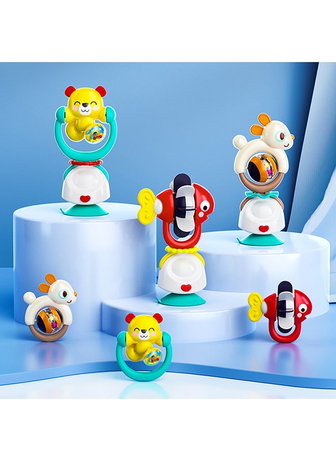 Hola 2in1 Highchair Toys & Baby Rattle Toys Fish, Mealtime Toys, Teething Relief, Fine Motor Skills, Bright Colors, Sensory Toys, Baby Toys, Teether, Baby Rattle, Animal Rattle, Suction Toys 6M+