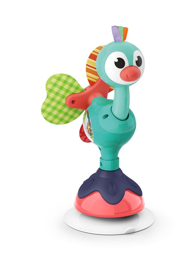 Peacock Highchair Toy With Suction – Sensory Development Toy For Babies 6M+, Stimulates Vision, Hearing, And Touch, Fine Motor Skills, Non-Toxic And Easy To Clean, Mealtime Toys
